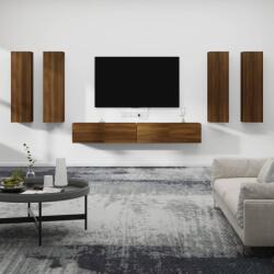 vidaXL 6 részes barna tölgy színű szerelt fa TV-szekrényszett (3114357) - vidaxl