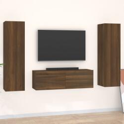 vidaXL 3 részes barna tölgy színű szerelt fa TV-szekrényszett (3120238) - vidaxl