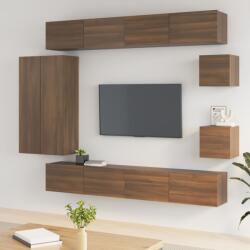 vidaXL 8 részes barna tölgy színű szerelt fa TV-szekrényszett (3114501)