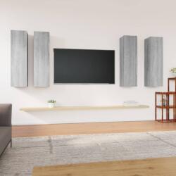 vidaXL 4 db szürke sonoma színű szerelt fa TV-szekrény 30, 5x30x110 cm (3120333) - vidaxl