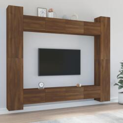 vidaXL 8 részes barna tölgy színű szerelt fa TV-szekrényszett (3114245)
