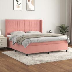 vidaXL rózsaszín bársony rugós ágy matraccal 120 x 200 cm (3132812) - vidaxl