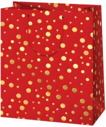Cardex Karácsonyi piros-arany közepes méretű ajándéktáska 18x23x10cm (45257) - innotechshop