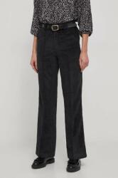 United Colors of Benetton pantaloni femei, culoarea negru, lat, high waist 9BYX-SPD14W_99X