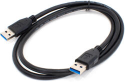 Thunder Germany MCS-76 (USB-A papa - USB-A papa) Töltő / Adatkábel, USB3.0, fekete (1m) - mkaudio