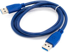 Thunder Germany MCS-77 (USB-A papa - USB-A papa) Töltő / Adatkábel, USB3.0, kék (1m) - mkaudio