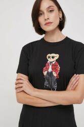 Ralph Lauren tricou din bumbac femei, culoarea negru 211916107 PPYH-TSD007_99X