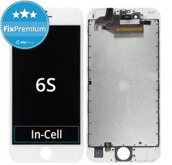 Apple Ecran In-Cell pentru iPhone 6S, White, Sticlă tactilă cu ramă, FixPremium, White