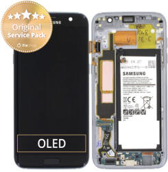 Samsung Galaxy S7 Edge G935F - Ecran LCD + Sticlă Tactilă + Ramă + Baterie (Black) - GH82-13359A Genuine Service Pack, Black