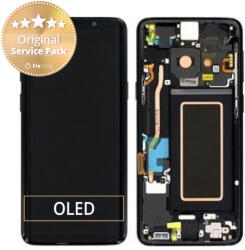 Samsung Galaxy S9 G960F - Ecran LCD + Sticlă Tactilă + Ramă (Midnight Black) - GH97-21696A, GH97-21697A, GH97-21724A Genuine Service Pack, Black