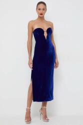 Bardot rochie culoarea albastru marin, midi, mulata 9BYX-SUD1TH_59X