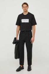 Michael Kors pantaloni de lana culoarea negru, drept 9BYX-SPM0AY_99X