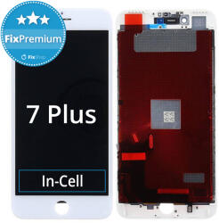 Apple Ecran In-Cell pentru iPhone 7 Plus, White, Sticlă tactilă cu ramă, FixPremium, White