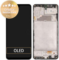 Samsung Galaxy A22 A225F - Ecran LCD + Sticlă Tactilă + Ramă (Black) - GH82-25944A Genuine Service Pack, Black