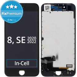 Apple Ecran In-Cell pentru iPhone 8, SE (2020), SE (2022), Black, Sticlă tactilă cu ramă, FixPremium, Black