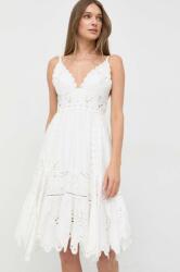 Max Mara rochie din bumbac culoarea alb, mini, evazati PPYX-SUD22P_00X