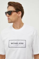 Michael Kors tricou din bumbac barbati, culoarea alb, cu imprimeu PPYH-TSM050_00X