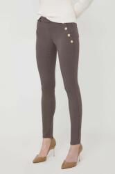 Morgan pantaloni femei, culoarea maro, mulata, high waist 9BYX-SPD0ZI_88X