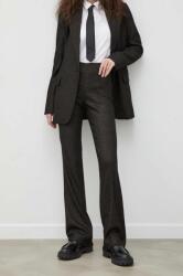Bruuns Bazaar pantaloni femei, culoarea negru, drept, high waist PPYH-SPD01O_99X