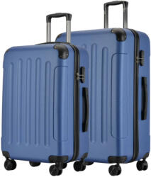 BONTOUR Vertical kék 4 kerekű közepes bőrönd és nagy bőrönd (vertical-M-L-kek)
