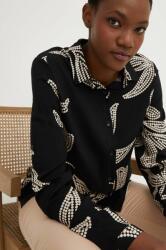 ANSWEAR camasa femei, culoarea negru, cu guler clasic, relaxed BBYX-KDD09R_99X
