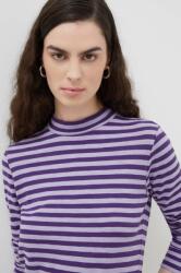 Marc O'Polo longsleeve din bumbac culoarea violet, cu turtleneck PPYH-BUD00I_44A