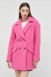 PINKO palton de lana femei, culoarea roz, de tranzitie, cu doua randuri de nasturi 9BYY-KPD0CK_42X
