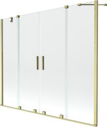Mexen Velar Duo, 2 szárnyas eltolható kádparaván 180 x 150 cm, 8mm átlátszó üveg, arany matt profil, 896-170-000-02-55 (896-170-000-02-55)
