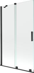 Mexen Velar, 2 szárnyas eltolható kádparaván 110 x 150 cm, 8mm átlátszó üveg, fekete matt, 896-110-000-01-70 (896-110-000-01-70)