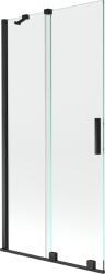 Mexen Velar, 2 szárnyas eltolható kádparaván 90 x 150 cm, 8mm átlátszó üveg, fekete matt, 896-090-000-01-70 (896-090-000-01-70)