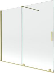 Mexen Velar, 2 szárnyas eltolható kádparaván 180 x 150 cm, 8mm átlátszó üveg, arany matt profil, 896-180-000-01-55 (896-180-000-01-55)