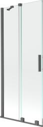 Mexen Velar, 2 szárnyas eltolható kádparaván 85 x 150 cm, 8mm átlátszó üveg, grafit matt profil, 896-085-000-01-66 (896-085-000-01-66)