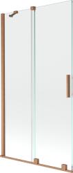 Mexen Velar, 2 szárnyas eltolható kádparaván 100 x 150 cm, 8mm átlátszó üveg, rézmatt, 896-100-000-01-65 (896-100-000-01-65)