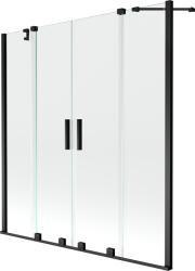 Mexen Velar Duo, 2 szárnyas eltolható kádparaván 160 x 150 cm, 8mm átlátszó üveg, fekete matt profil, 896-160-000-02-70 (896-160-000-02-70)