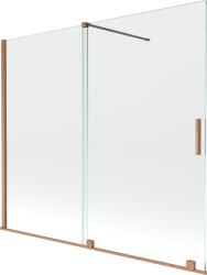 Mexen Velar, 2 szárnyas eltolható kádparaván 180 x 150 cm, 8mm átlátszó üveg, rézmatt, 896-180-000-01-65 (896-180-000-01-65)