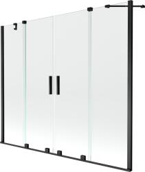 Mexen Velar Duo, 2 szárnyas eltolható kádparaván 200 x 150 cm, 8mm átlátszó üveg, fekete matt profil, 896-200-000-02-70 (896-200-000-02-70)