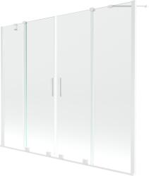 Mexen Velar Duo, 2 szárnyas eltolható kádparaván 180 x 150 cm, 8mm átlátszó üveg, fehér profil, 896-180-000-02-20 (896-180-000-02-20)