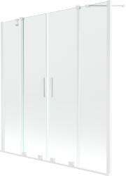 Mexen Velar Duo, 2 szárnyas eltolható kádparaván 150 x 150 cm, 8mm átlátszó üveg, fehér profil, 896-150-000-02-20 (896-150-000-02-20)