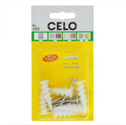CELO Műanyag önfúró gipszkarton tipli + 4, 5 x 40 csavar (6 db) (5GKDPZ6)