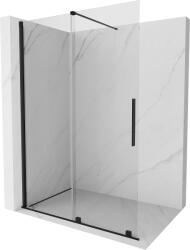 Mexen Velar, tolóajtó a nyílásba Walk-In típus 130 cm, 8 mm átlátszó üveg, fekete matt, 871-130-000-03-70 (871-130-000-03-70)