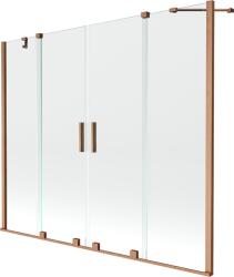 Mexen Velar Duo, 2 szárnyas eltolható kádparaván 180 x 150 cm, 8mm átlátszó üveg, réz matt profil, 896-180-000-02-65 (896-180-000-02-65)