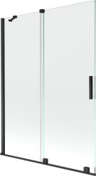 Mexen Velar, 2 szárnyas eltolható kádparaván 130 x 150 cm, 8mm átlátszó üveg, fekete matt, 896-130-000-01-70 (896-130-000-01-70)