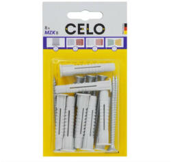CELO MZK univerzális galléros műanyag dübel 8 x 49 + 6 x 70 facsavar (8 db) (58MZKSZ8)