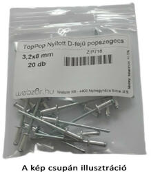  TopPop nyitott D-fejű popszegecs 3, 2x8 (20 db) (ZIP718)