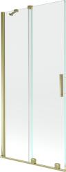 Mexen Velar, 2 szárnyas eltolható kádparaván 90 x 150 cm, 8mm átlátszó üveg, arany fényes profil, 896-090-000-01-50 (896-090-000-01-50)
