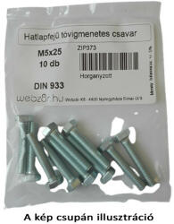 Hatlapfejű tövigmenetes csavar DIN 933 horganyzott M6x60 (10 db) (ZIP384)