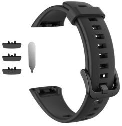 Huawei Band 6 / Honor Band 6, szilikon pótszíj, állítható, fekete