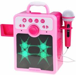 RAMIZ BoomBox rózsaszín hangszóró telefontartóval és mikrofonnal, tükörrel