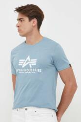 Alpha Industries pamut póló nyomott mintás - kék M