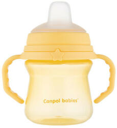 Canpol babies FirstCup itatópohár szilikonos ivócsőrrel 150ml 6h - Sárga
